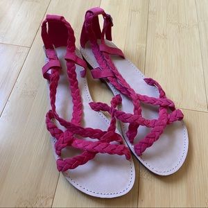 zara girls pink suede sandals